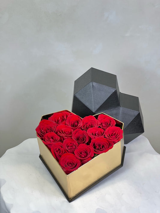 heart shaped box of roses